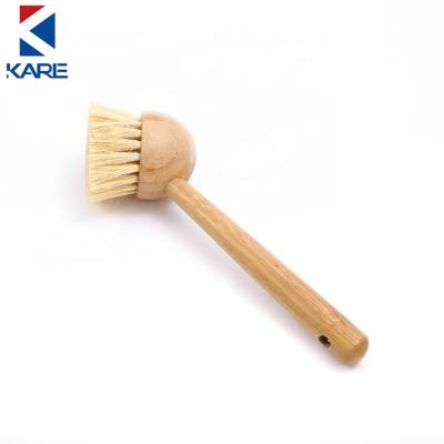 China Sustainable Bamboo Dish Brush Natural Scrub Cleaning Brush For Dishes Cast Iron Pots Filters Kitchen Sink Household Cleaning for sale