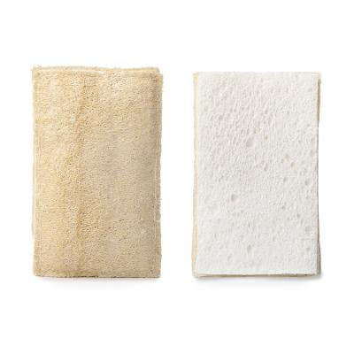 China Eco Friendly Sustainable Reusable Absorbent Custom Scrub Natural Dish Kitchen Loofah Cleaning Sponge for sale