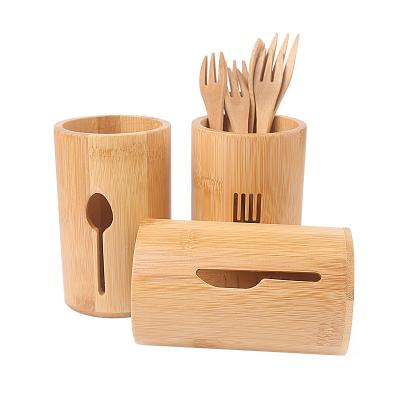 China Eco-Friendly Multifunctional Eco-Friendly Natural Bamboo Kitchen Utensil Holder For Countertop for sale