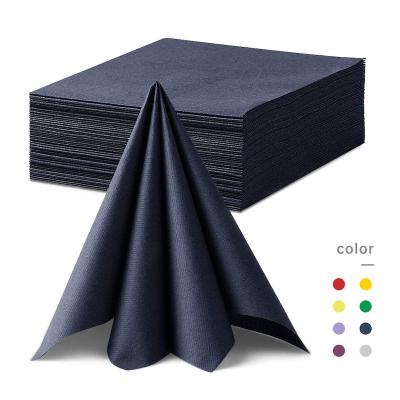 China Wedding Linen Sanitary Disposable Dinner Cloth Airlaid Guest Feel Colorful Paper Napkins for sale