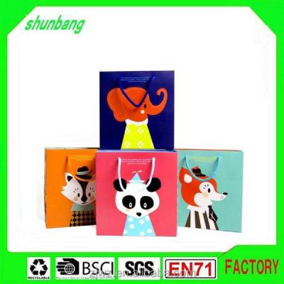 China 2015 Classic Cute Cartoon Durable Gift Bag Pattern Animal Paper Bag For Children for sale