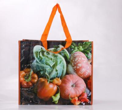 China Large Handled Recycled PP Woven Shopping Tote Bag For Vegetable Fruit for sale