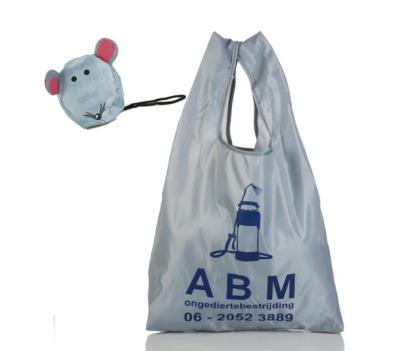 China Promotional Eco-Friendly Waterproof Nylon Rope Handle 210D Polyester Pet Foldable Shopping Bag for sale