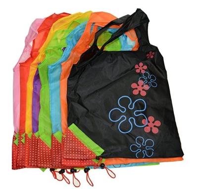 China Rope Handle Strawberry Fashion Portable Waterproof Polyester Foldable Shopping Bag for sale