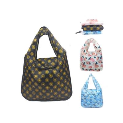 China Promotional Reusable Eco - Friendly Foldable Polyester Rope Handle Tote Bag With Logos for sale