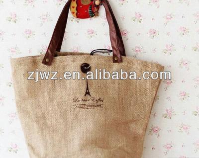 China Wholesale Fashion Printing Jute Recyclable Tote Bags for sale