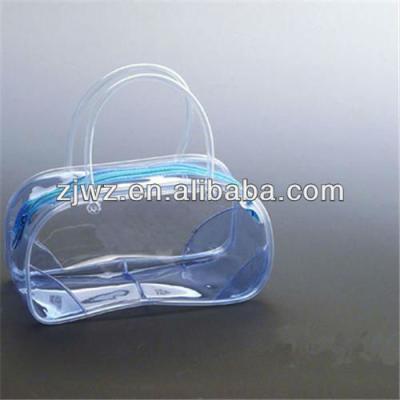 China PVC Waterproof Transparent Zipper Handle Bag For Cosmetic for sale