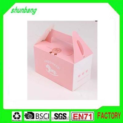 China 2015 Recycled Materials Art Paper And Paper Pudding Folding Recycled Boxes With Handle for sale