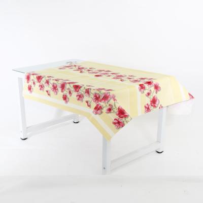 China Oilproof Fashion Printed Decorative Vinyl Table Cloths With Flannel Back And Oil Proof Water for sale