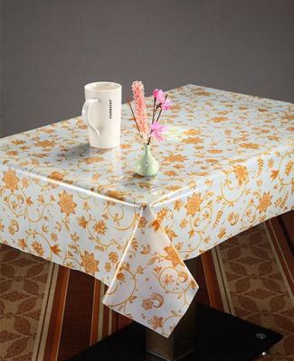 China Oilproof Colorful Flowers Transparent Printed Plastic Tablecloth For Household Decorate for sale