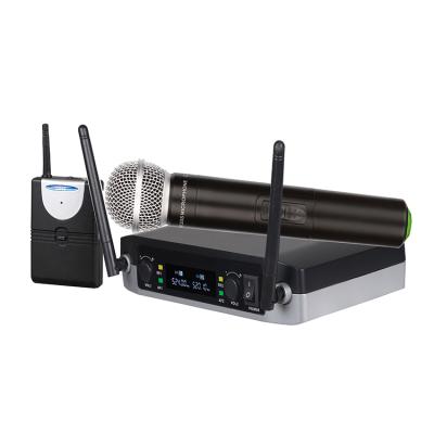 China Dual Channel Handheld Microphone Microphone System, UHF Radio Handheld Microphone for sale