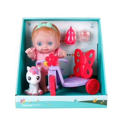 China Home Play Kids Baby - Doll Toy 9.5 Inch Soft Baby Doll Silicone Vinyl Reborn Doll Set With Scooter For Boys And Girls 3+ Years Old for sale