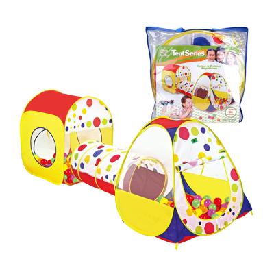 China Easy Install 3 in 1 Kids Crawling Pop Up Tunnel Tent Kids Play Tent Ball Pit Set Kids Play House for Kids Play Indoor Outdoor for sale