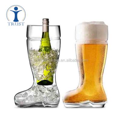 China Factory Price 1L 2L Modern Huge Capacity Truss Shaped Beer Glass Mug for sale