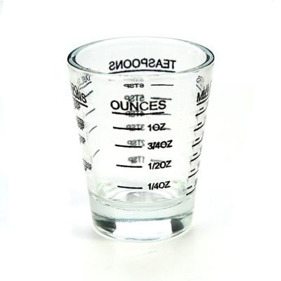 China Liquid Heavy Glass Stocked Measuring Cup Wine Glass Espresso Shot Glass for sale