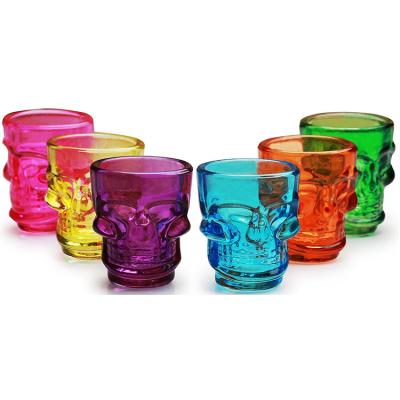 China Modern Wine Glass Human Skeleton Cup Shape Mini Color 50ml Spray Wine Glass Shot Glass for sale