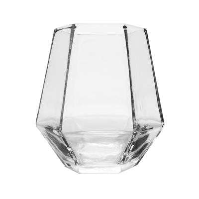 China BRIEF Hand Made Square 280ml 9oz Hexagon Whiskey Glass for sale