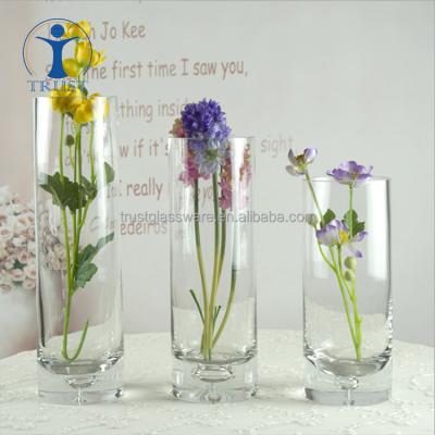 China Unique Art Cylinder Glass Vase Wholesale High Quality Factory Modern Fancy Modern Home Classic Cylinder Decoration Wedding for sale