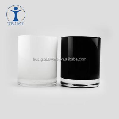 China Wholesale High Quality Creative Hand Made Wedding Relighting Candle Factory/Decorative White Black Glassware Party Candle for sale