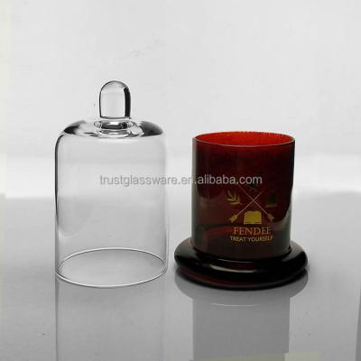 China Modern wholesale factory wedding home decoration colored candle glass jar with lid for sale