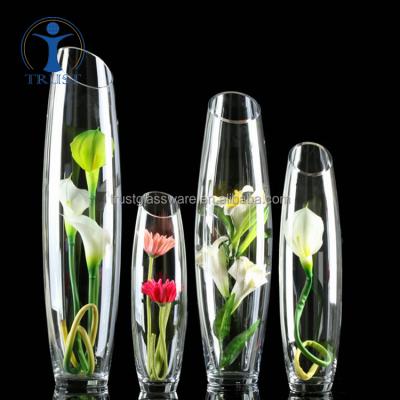 China Wholesale Modern Wedding Home Decoration Customized Factory Cheapest Clear Round Tall Glass Vase for sale