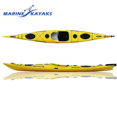 China Outdoor Tour Customize Arrival Length Three Layer Polyethylene Color 1 Person Sea Kayak Racing With Comfortable Seat for sale