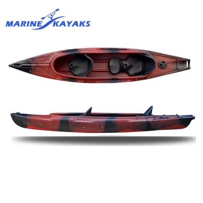 China Warter Sports China Manufacture Customized Logo PE Material 2 Person Sit On Top Fishing Kayak for sale