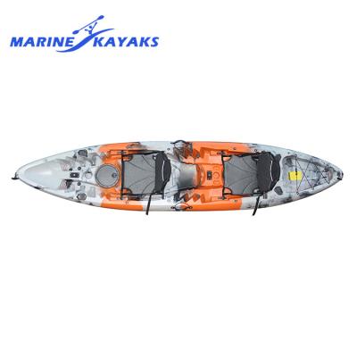 China Polythylene Plastic Factory Wholesale Rotomold Stabilizer 2 Person Sit On Top Plastic Kayak For Fishing for sale