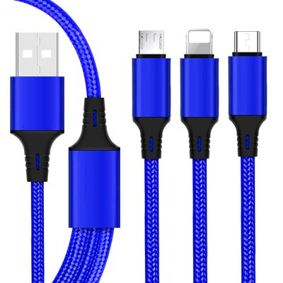 China Free Sample Custom 5V 2A COMPUTER Charging Android Charger Mobile Phone USB Multi Type C Cable 3 in 1 USB Charging Cable for sale