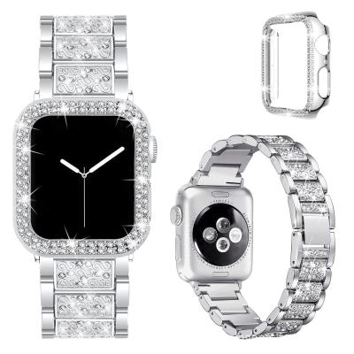 China Apple Watch Stainless Steel Watch Band Diamond Bezel Panel Watch Band For Apple Watch for sale