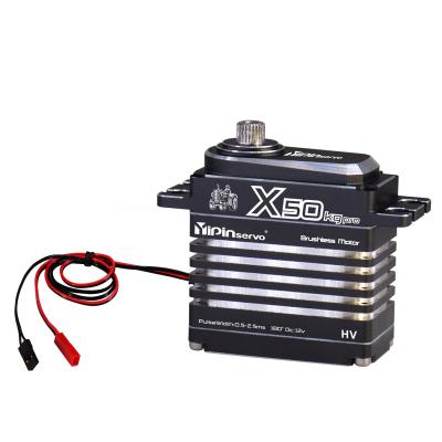 China Raido Controlled Yipinservo 50KG X50 Motor 12V-14V Digital Brushless Big Torque Servo for sale