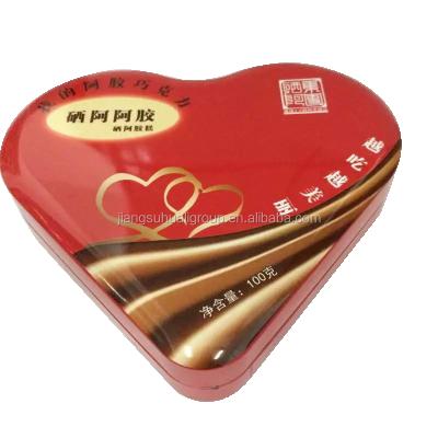 China Strong Sealing Food Tin Heart Shaped Box for sale