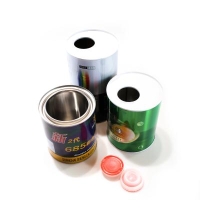 China Paint Round 1 Liter Metal Cans Paint Coat Tin Bucket For Engine Oil Lubricating Oil Brake Oil for sale