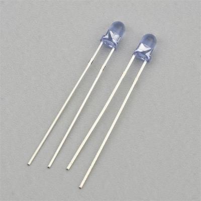 China Through Hole 455 Nanometer 3.2V Blue Led Green 20degree 3mm Viewing Angle Diodes for sale