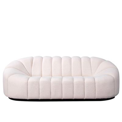 China New Reclining High End Luxury Living Room Furniture Set Modern Elegant White Velvet White Sofa for sale