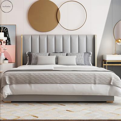 China New Design Luxury Single Queen Storage Double Room Luxury Leather King Bed Frame Modern Soft Furniture Set For Bedrooms for sale