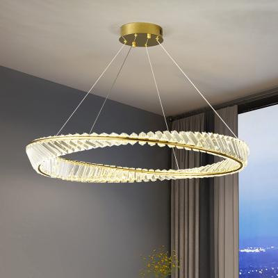 China Dimmable Modern Gold Modern Creative Led Chandelier Dining Room Rings Lights Suppliers Modern Led Living Room Led Pendant Light for sale