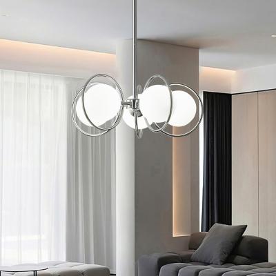 China Modern Modern Led Multi Light Pendant Light Hanging Round Glass Swirl Pendant Light for sale