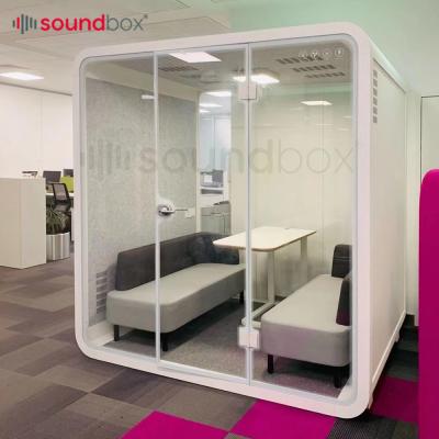 China Soundproof Booth 4 Seat Adjustable Desk Pod Indoor Outdoor Optional Sound Reduction Booth (Other) Soundproof Pod for sale