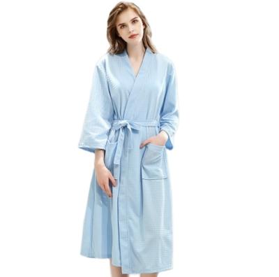 China Waffleburger soft QUICK DRY cotton plain long robe pajamas autumn and winter bathrobe male plus size and raise a bathrobe for sale