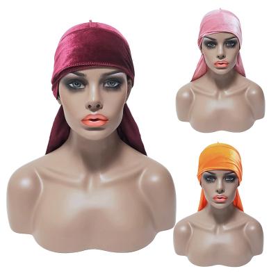 China DecorateÂ   Factory Wholesale Hot New Amazon New Arrival Velvet Durag Cowls Luxury Hoods Hat In Solid For Adults for sale