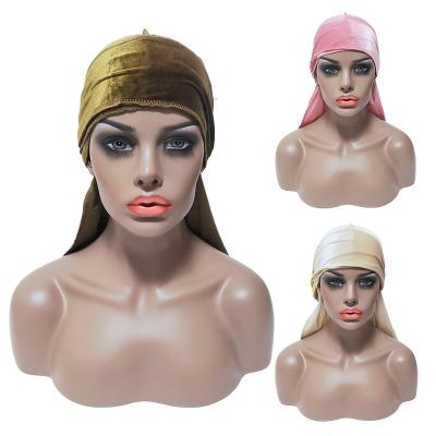 China DecorateÂ   Factory Wholesale Hot New Amazon New Arrival Velvet Durag Cowls Luxury Hoods Hat In Solid For Adults for sale