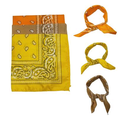 China K05 Multifunctional Customized Designer Your Own Logo Printing Silk Durag Bandanas Square Polyester Bandanas for sale