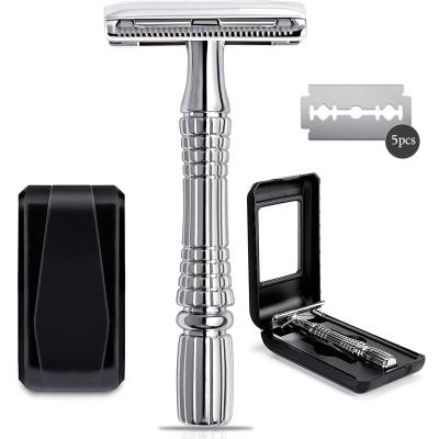 China Twin Blade Traditional Double Sided Razor Manual 5 Blade Razor Blade Reusable Eco Friendly Men Shaving for sale