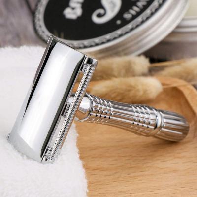 China Eco-Friendly Twin Blade Safety Razor Household Shaving Razor With 5 Razor Blade Shaving Knife Set for sale