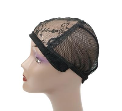 China Wig Caps For Making Wigs Black Lace Adjustable Wig Cap Straps Airy Mesh Hairnet Breathable Wig Caps For Making Wigs for sale