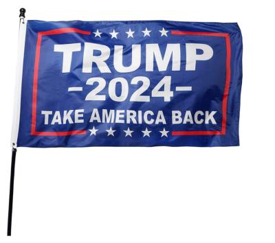 China Current Wholesale Nonprofit Organizations Low Price Polyester Trump 2024 Flag With Grommet Silk Screen Printing Nice 3x5ft for sale