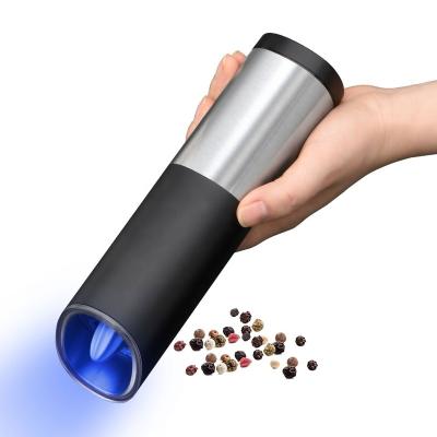 China High Quality Adjustable Coarseness Stainless Steel Gravity Salt Battery Operated Electric Pepper Grinder Viable Pepper Grinder Mill for sale