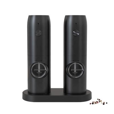 China Adjustable Coarseness Customized Rechargeable Electric Pepper Mill Spice Grinder Set Salt Pepper Grinder With Led for sale