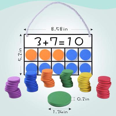 China Environmental Friendly Custom Magnetic Ten Frame Set 5 Frames And 55 Colorful Discs EVA Magnetic Toys For Children for sale